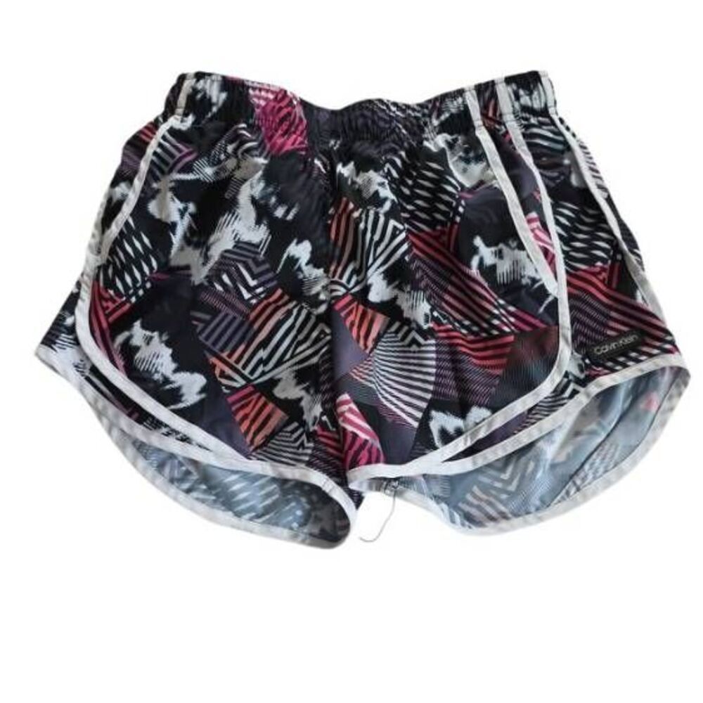 Calvin Klein Women's Size XS Pink Black Geometric Pattern Running Shorts